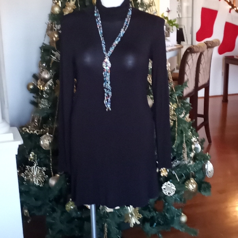 Turtle neck little black dress